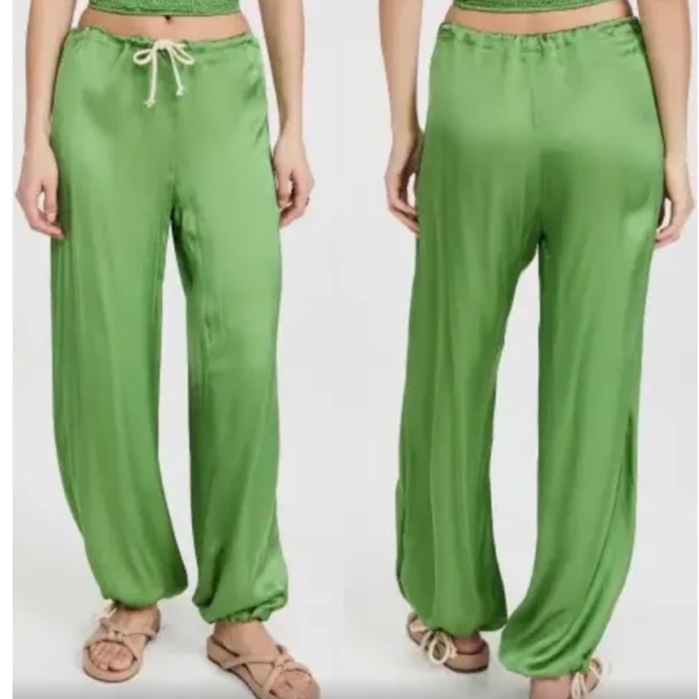 Donni cinch pant green silk